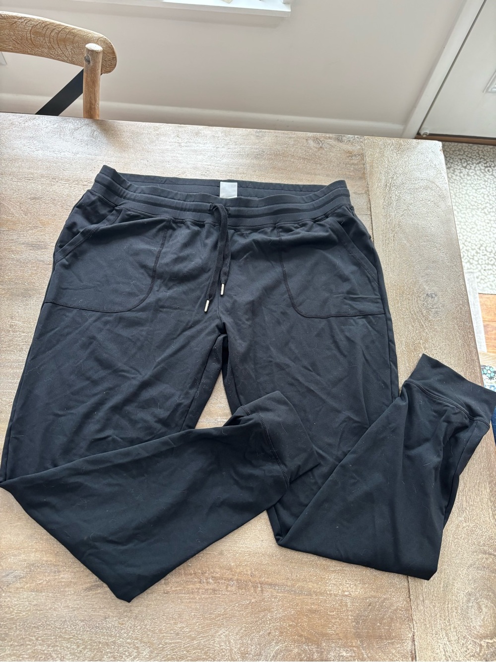 Women’s Zyia Black Drawstring Knit Jogger Pants